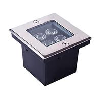 OrbitCob Spot LED Encastrable Exterieur Carré 4W Spots Encastrables Au Sol Verre Trempé Forte Capacité de Charge IP67 Étanche Jardin, Terrasse, Rue(Blanc Chaud 3000K,110-220V)