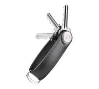 Orbitkey Organiseur de clés hybride en cuir nappa de qualité supérieure et TPU, mécanisme de verrouillage en acier inoxydable, profil fin et silencieux, noir, taille unique