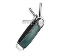 Orbitkey Organiseur de clés hybride en cuir nappa de qualité supérieure et TPU, mécanisme de verrouillage en acier inoxydable, profil fin et silencieux, vert pin, taille unique
