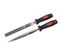 Orbitron Lot de 2 limes diamantées demi-rondes et coniques plates pour pierre, verre, métal, carrelage