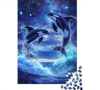 Orca Dauphins Sauter Puzzle 1000 Pièces Adultes Animaux Puzzles 1000 Pièces Durable Jeux De Puzzle Cadeau 70x50cm/1000pcs