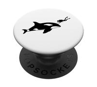 Orca Encounter Plongée sous-Marine Océan Profond Plongée en Bateau PopSockets PopGrip Adhésif