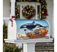 Orca Housses magnétiques de boîte aux lettres pour décoration de jardin, terrasse, cadeaux festifs de Noël, 53,3 x 64,9 cm, bleu