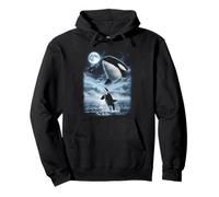 Orca Hurlant à la Lune rétro des années 90 Sweat à Capuche