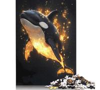Orca in Golden Light Puzzles 1000 Pieces Cadeau Unique Jeu Éducatif Défi Jouet À De Qualité Supérieure Peinture Art pour Adultes Et Enfants À Partir De 14 Ans 1000pcs (75x50cm)