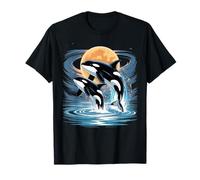 Orca in Space Planets Galaxy Cosmic Whale Astronaut Orca T-Shirt