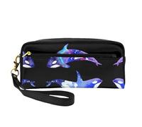 Orca Killer Whale Petite trousse de maquillage de voyage pour femme, trousse de maquillage durable avec fermeture éclair, Noir , Taille unique, Trousse de maquillage