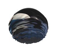 Orca Killer Whale Print Bonnet de douche réutilisable double couche imperméable à séchage rapide pour femme