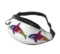 Orca Killer Whale Sac banane décontracté pour homme et femme pour le sport, les voyages, l'entraînement, la course à pied, la randonnée, Noir , Taille unique, Sacs banane