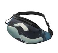 Orca Killer Whale Sac banane pour homme et femme, sac banane de sport imperméable, sac banane tendance, sac banane avec sangle réglable, grand sac à bandoulière pour voyage, randonnée