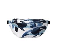 Orca Killer Whale Sac banane réglable léger pour la marche, le cyclisme, la randonnée, les voyages, Noir , Taille unique, Sac à dos décontracté