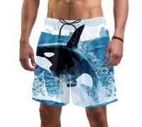 Orca Killer Whale Whale Fish Maillot de bain élastique pour homme, multicolore, M