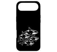 Orca Line Art Ocean Wildlife Pod Design Graphique Motif Baleine Coque pour iPhone Air