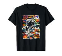 Orca océan avec Vagues Animaux Marins Motif Orque T-Shirt