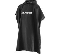 ORCA Poncho à Capuche ou Serviette à Langer pour Sports Nautiques de Plage et Surf - Robe à Langer - Noir - Léger - Unisexe