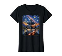 Orca Portant des Lunettes Drapeau américain T-Shirt Graphique avec Valeur