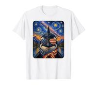 Orca Portant des Lunettes Drapeau américain T-Shirt Graphique avec Valeur