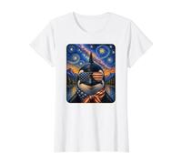 Orca Portant des Lunettes Drapeau américain T-Shirt Graphique avec Valeur