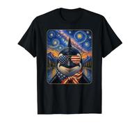 Orca Portant des Lunettes Drapeau américain T-Shirt Graphique avec Valeur, Homme, Noir, XL
