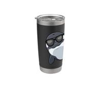 Orca Whale avec lunettes de soleil Ocean Animals Orca Gobelet isotherme en acier inoxydable double paroi