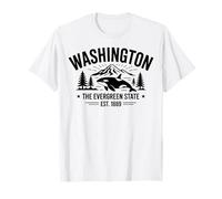 Orca Whale Est 1889 Pride de l'État d'Evergreen de Washington T-Shirt