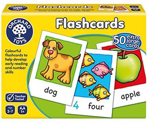 Orchard Toys Flashcards, 50 Educational Double-sided Flashcards To Teach Reading and Number Skills, Perfect for Kids Age 3-7, Educational Game Toy