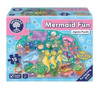 Orchard Toys Mermaid Fun Jigsaw Puzzle, 15-Piece Puzzle For Kids Ages 2+, Features Giant Poster, Develops Hand-Eye Coordination, Educational Puzzle