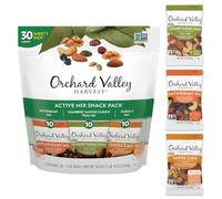 Orchard Valley Harvest Active Snack Pack Mix Lot de 30 sachets de 28,3 g Mélange antioxydant, canneberge, amande et noix de cajou, mélange d'oméga-3, collations pour adultes et enfants, sans gluten
