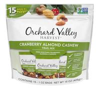 Orchard Valley Harvest Cranberry Almond Cashew Trail Mix, 1 Ounce Bags (Pack of 15), Cranberries, Almonds, and Cashews, Non-GMO, No Artificial Ingredients