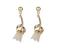 Orchid Bell Flower Drop Earringhetian Jade for Women, plaquette maîtresse Maman