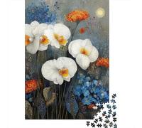 Orchid Garden Painting Puzzle 1000 Pièces Cadeau Unique Jeu Éducatif Challenge Toy À De Qualité Supérieure Peinture Art pour Adultes Et Enfants À Partir De 12 Ans 52x38cm/1000pcs
