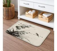 Orchid Tapis de bain à séchage rapide Motif floral Noir/blanc 40,6 x 61 cm