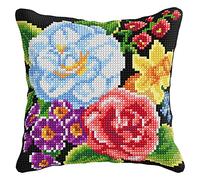 Orchidea Cushion: Cross Stitch Coussin : kit de point de croix, Fleurs, 40 x 40 cm