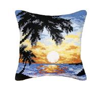 Orchidea Cushion Cross-Stitch Coussin point de croix, Sunset, 40 x 40 cm