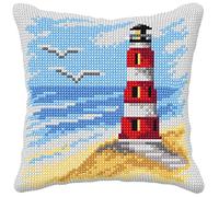 Orchidea Cushion Cross-Stitch Point de Croix, Coussin Phare, 40 x 40 cm