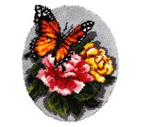 Orchidea - Kit à Crochet de Tapis - Papillon - Toile Imprimée - 4.5 Compter - Pour Adultes - 30.4083