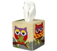 Orchidea - Kit Broderie de Housse de la Boîte à Mouchoirs - Hibou - Toile en Plastique - 7 Compter - Pour Adultes - 30.5100
