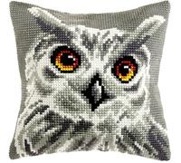 Orchidea - Kit de Coussin à Broder au Point de Croix - Hibou Blanc - Toile Imprimée - 4.5 Compter - Pour Adultes - 30.9532