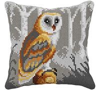 Orchidea - Kit de Coussin à Broder au Point de Croix - Hibou - Toile Imprimée - 4.5 Compter - Pour Adultes - 30.99015