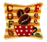 Orchidea Kit de coussins à crochets Motif café 40 x 40 cm