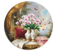 Orchidée 1000 Pièces Puzzle Convient Aux Adultes Et Aux Enfants Jeu D'Intelligence Vase Circulaire Puzzles Classiques DIY pour Enfants Décompression Et Cadeau 1000pcs (67.5x67.5cm)