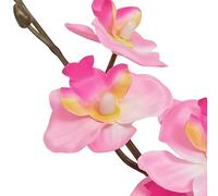 Orchidée artificielle avec pot - 30 cm - Rose - Plante artificielle réaliste avec 9 fleurs et 4 feuilles - Décoration facile d'entretien pour salon, bureau, balcon, intérieur et extérieur