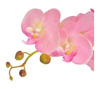 Orchidée artificielle avec pot - 75 cm - Rose réaliste - Avec 43 fleurs et 9 feuilles - Facile d'entretien et durable - Pour salon, bureau, balcon, intérieur et extérieur