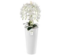 Orchidée artificielle - BOTLE - Bouquet blanc - H 110 cm - Fleurs réalistes - Pot moderne