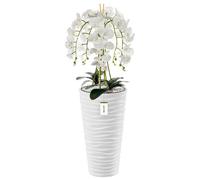 Orchidée artificielle - BOTLE - Bouquet blanc - H 115 cm - Pot moderne - Fleurs réalistes