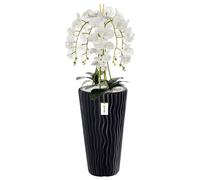 Orchidée artificielle - BOTLE - H 115 cm - Fleurs réalistes - Pot moderne - Entretien facile