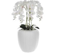 Orchidée artificielle - BOTLE - H 90 cm - Pot blanc - Réaliste - Facile d'entretien