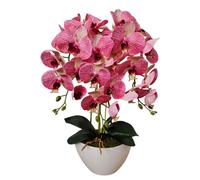 Orchidée artificielle Damich en caoutchouc pot blanc 3pgrk2