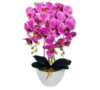 Orchidée artificielle Damich rose en caoutchouc 3 tiges 3pgoc
