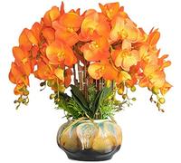 Orchidée artificielle élégante bonsaï avec vase, phalaenopsis en polyuréthane pour décoration de la maison et du salon (couleur : A)